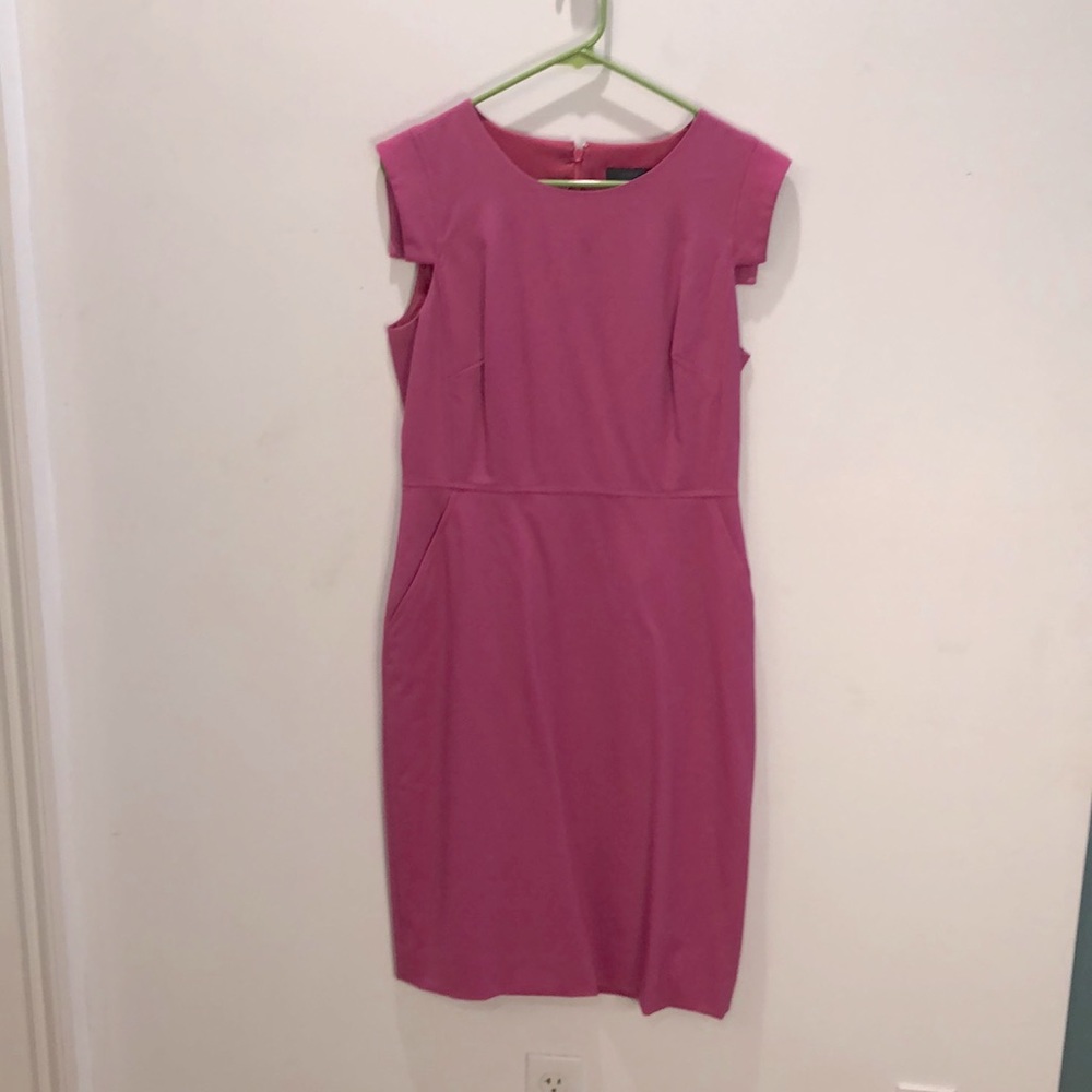 Pink J. Crew Telegraph sheath dress with pockets, size 6